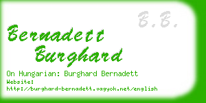 bernadett burghard business card